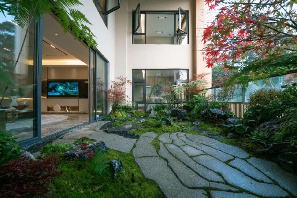 30㎡禅意花园实景_重庆江北万科江上明月花园设计施工案例